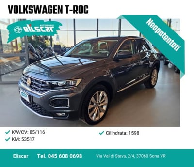Volkswagen T-Roc 1.6 TDI SCR Advanced BlueMotion Technology del 2018 usata a Sona
