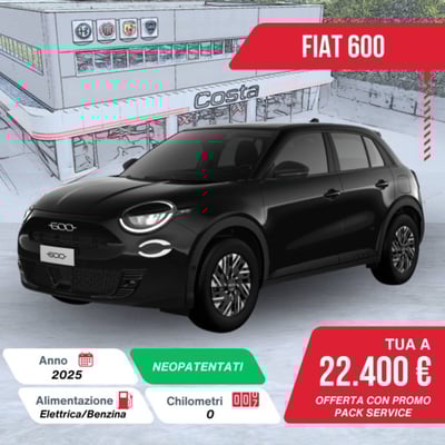 Fiat 600 1.2 hybrid 110cv auto nuova a Valdobbiadene