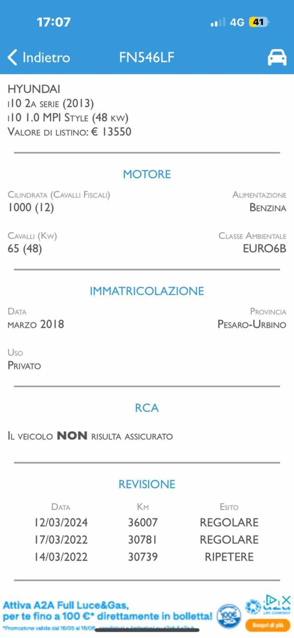 Hyundai i10 usata a Pesaro-Urbino (10)