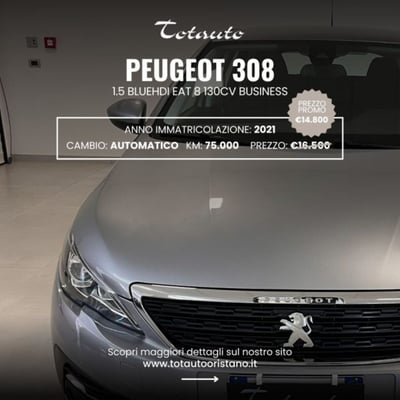 Peugeot 308 SW BlueHDi 130 S&amp;S EAT8 Active Business del 2021 usata a Ghilarza