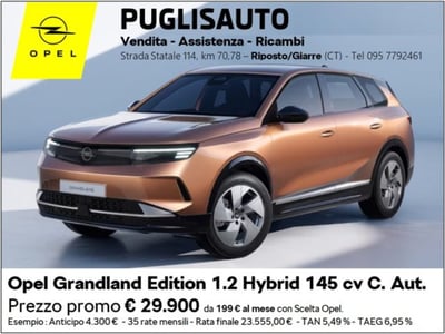 Opel Grandland 1.2 hybrid Edition s&amp;s 136cv dct6 nuova a Belpasso