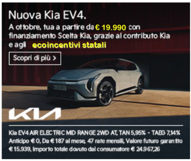 Kia EV4 nuova a Napoli