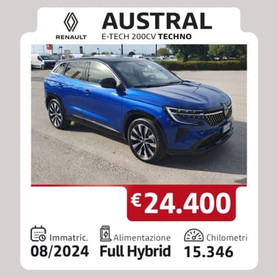 Renault Austral 1.2 full hybrid Techno 200cv auto del 2024 usata a Taranto