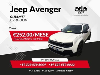 Jeep Avenger 1.2 turbo Summit fwd 100cv del 2024 usata a Corciano