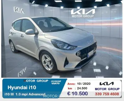 Hyundai i10 1.0 MPI Advanced del 2020 usata a Casamarciano