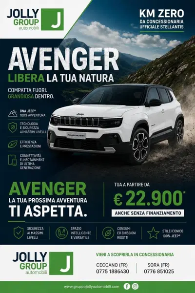 Jeep Avenger full-electric Altitude fwd 156cv auto nuova a Ceccano