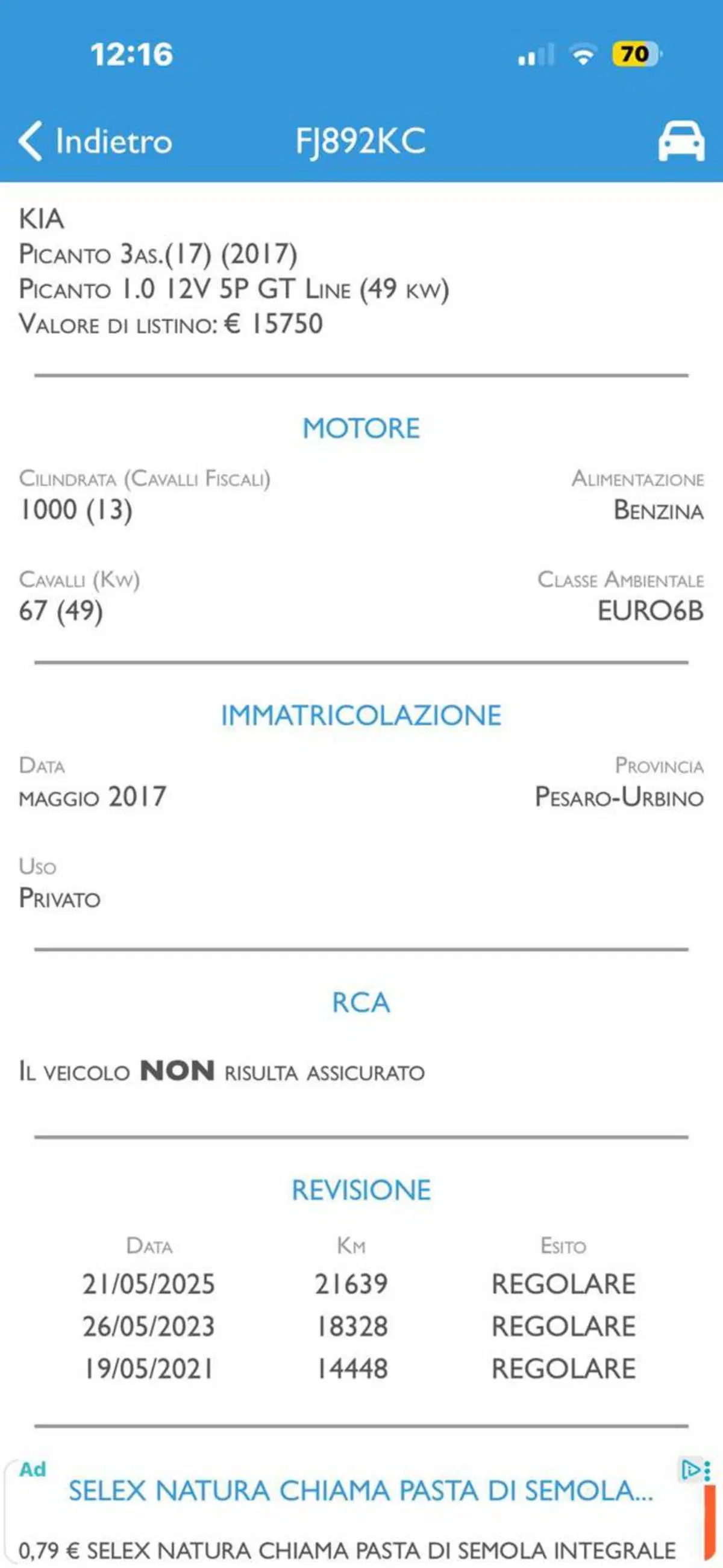 Kia Picanto usata a Pesaro-Urbino (3)