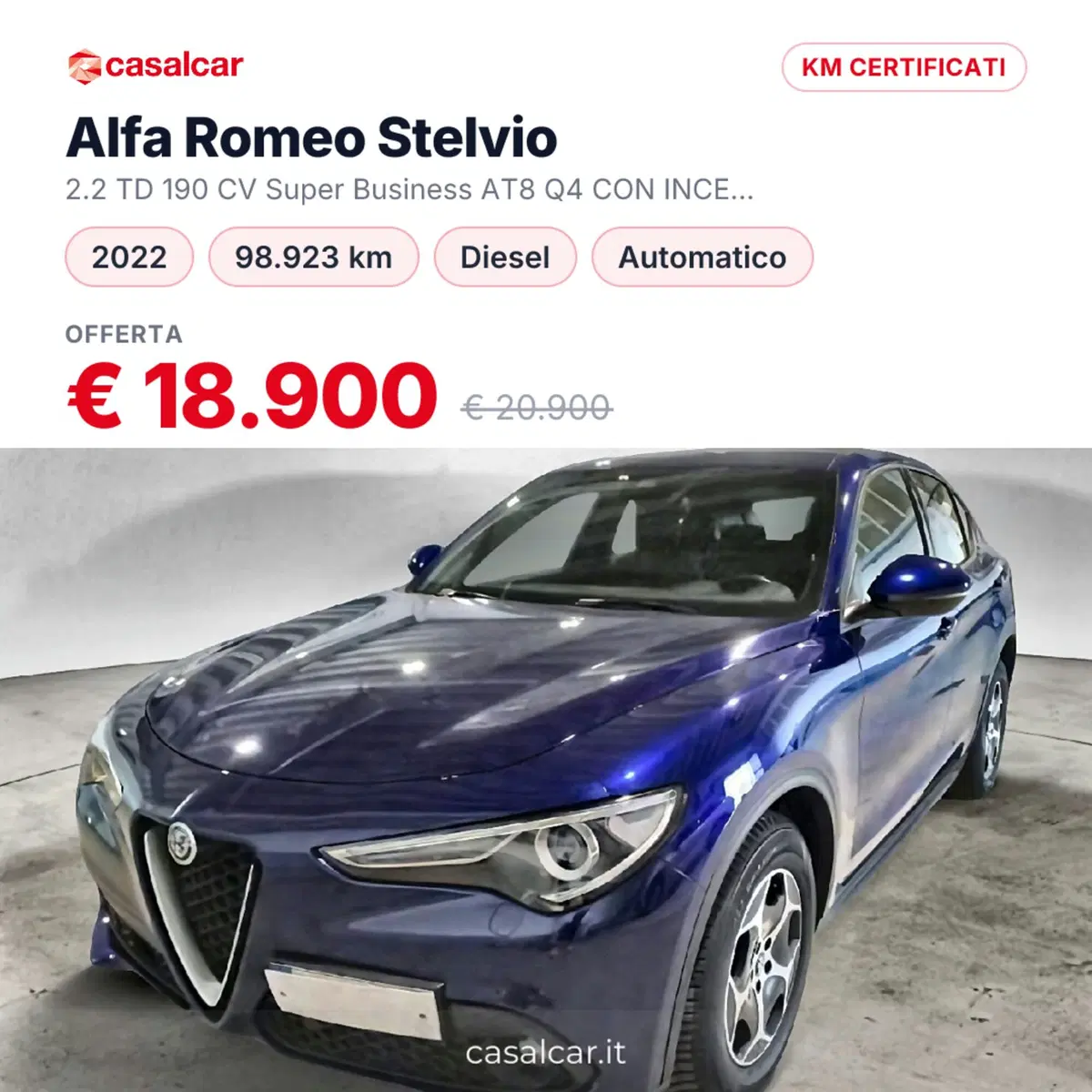 Alfa Romeo Stelvio usata a Salerno